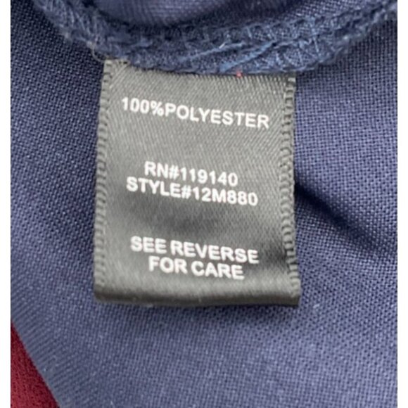 Double Zero Long Sleeve Tie Neck Lined Faux Wrap Pleated Colorblock Dress Small - Picture 5 of 7